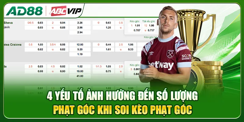 4 yếu tố ảnh hưởng đến số lượng phạt góc khi soi kèo phạt góc