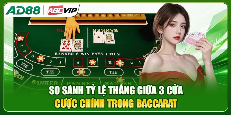So sánh tỷ lệ thắng giữa 3 cửa cược chính trong Baccarat